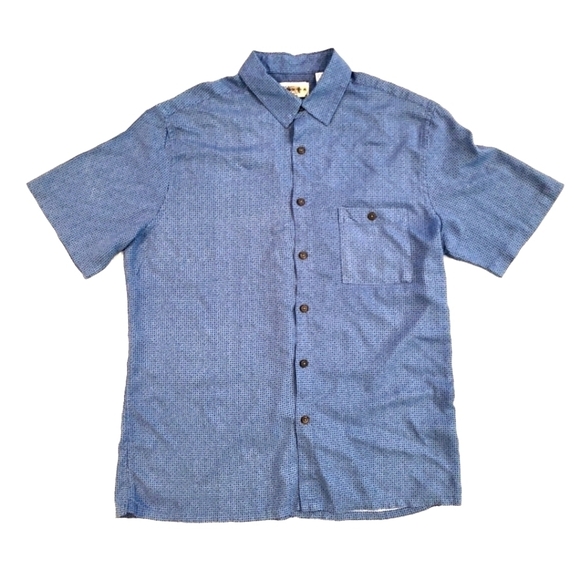 𝅺3/$20 Campia Moda Blue Design Button Down Shirt - Picture 1 of 4
